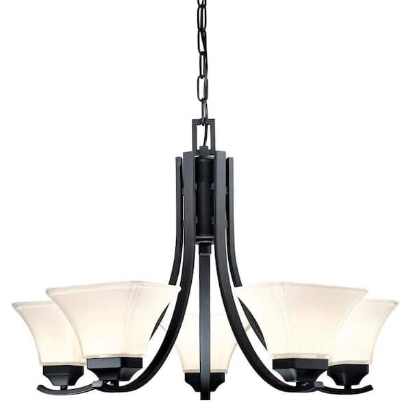 Minka Lavery Agilis 5-Light Black Modern Antler Chandelier for Dining Room
