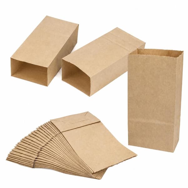 Mini Kraft Paper Bags 300-Pack 3.5 x 2 x 6.7 Inch Brown Paper Snack Cookie Party Favor Bags Durable Small