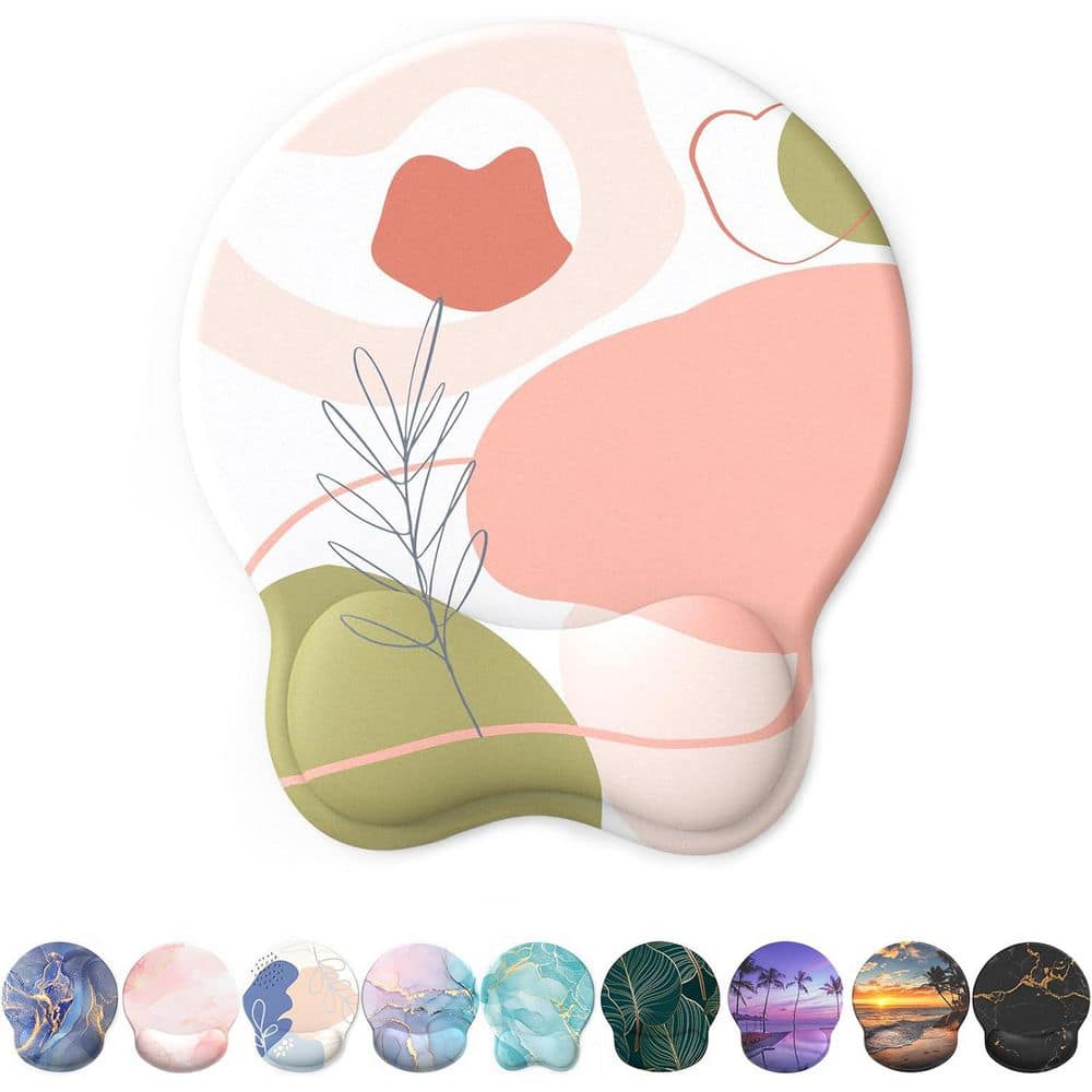 Ergonomic Gel Wrist Support Mouse Pad with Non-Slip Base Cooling Effect for Pain Relief Laptop Office Home Rose