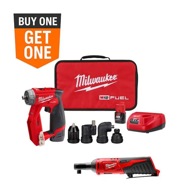 M12 FUEL 12V Lithium-Ion Brushless Cordless 4-in-1 Installation 3/8 in. Drill Driver Kit W/ M12 3/8 in. Ratchet