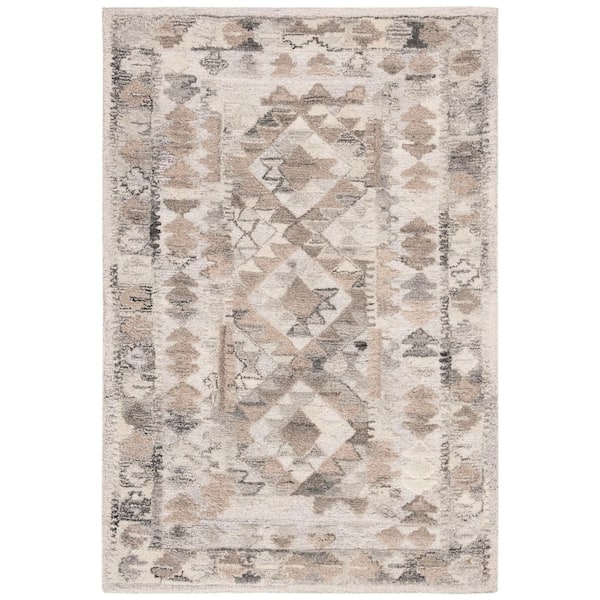 Wyndham 4 ft. x 6 ft. Gray/Taupe Diamond Geometric Area Rug