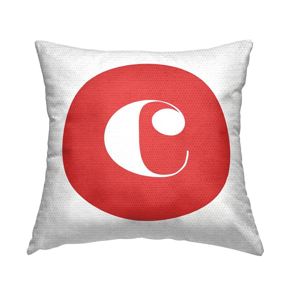 Red Initial C Square Outdoor Throw Pillow price history on PriceWatchPro