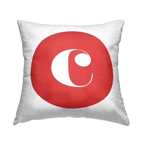 Stupell Industries Red Initial C Square Outdoor Throw Pillow