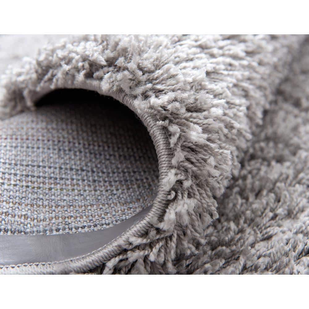 Cloud Gray Solid Shag 4' x 6' Easy Care Area Rug