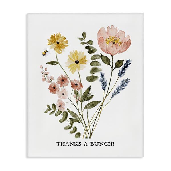 Stupell Industries Floral Thanks A Bunch by JJ Design House LLC Unframed Nature Graphic Art Print 40 in. x 30 in.