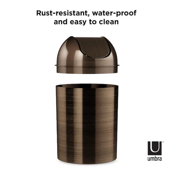 Oil Rubbed Bronze Wastebasket - 2.2 Gallon Metal Trash Can With Open Top | Bathroom Office Bedroom Bin