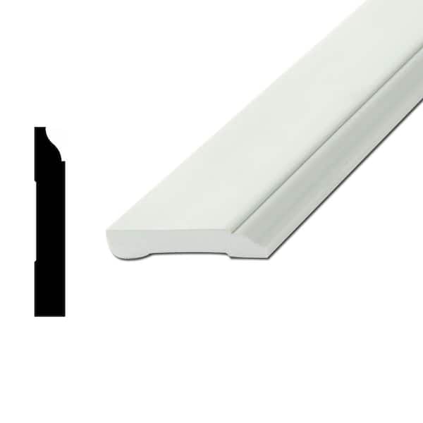 WM623T 9/16 in. x 3-1/4 in. White Solid Extruded Plastic Base Moulding