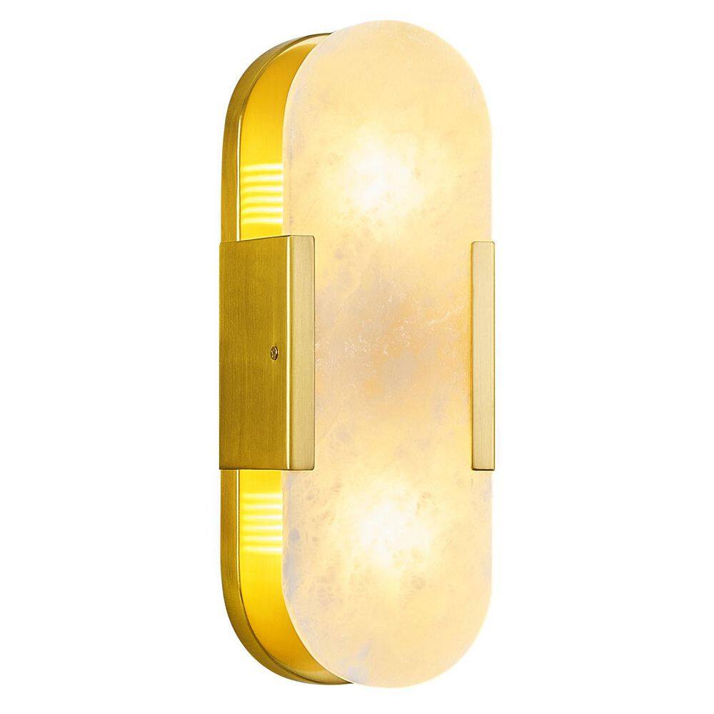 Home Light 13.8 in 1 Light Gold Modern LED Wall Sconce With Marble Shade, 2Pack price history on PriceWatchPro