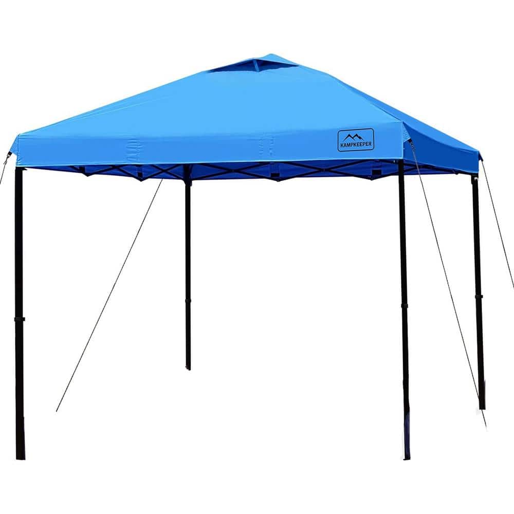 Outdoor Shade 10 ft. x 10 ft. Blue Pop Up Canopy Tent with Adjustable Legs 