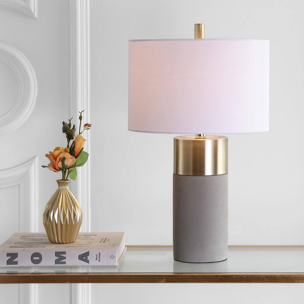 Oliver Gray and Gold Concrete Table Lamp Set of 2