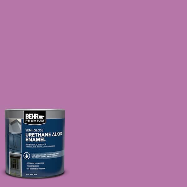 BEHR PREMIUM 1 qt. #P110-5A Eccentric Magenta Semi-Gloss Enamel Urethane Alkyd Interior/Exterior Paint
