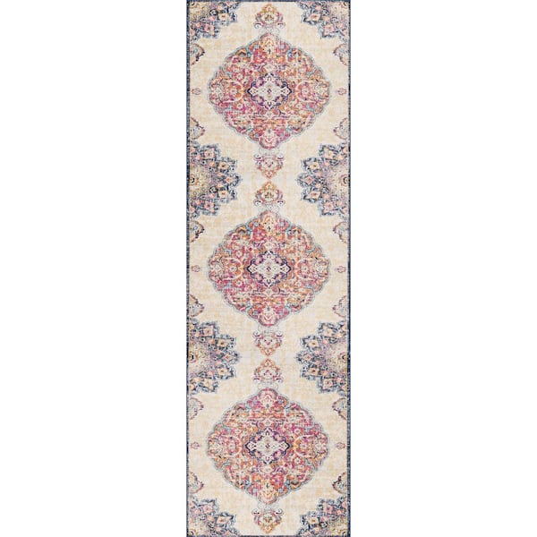 Savannah 2' x 7' (Exact Size: 2'3" x 7') South-Western Indoor Runner Rug, Beige Rust, Modern