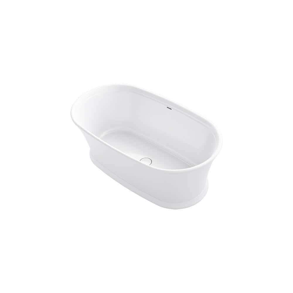 KOHLER Memoirs 66 in. Resin Freestanding Flatbottom Bathtub in White K
