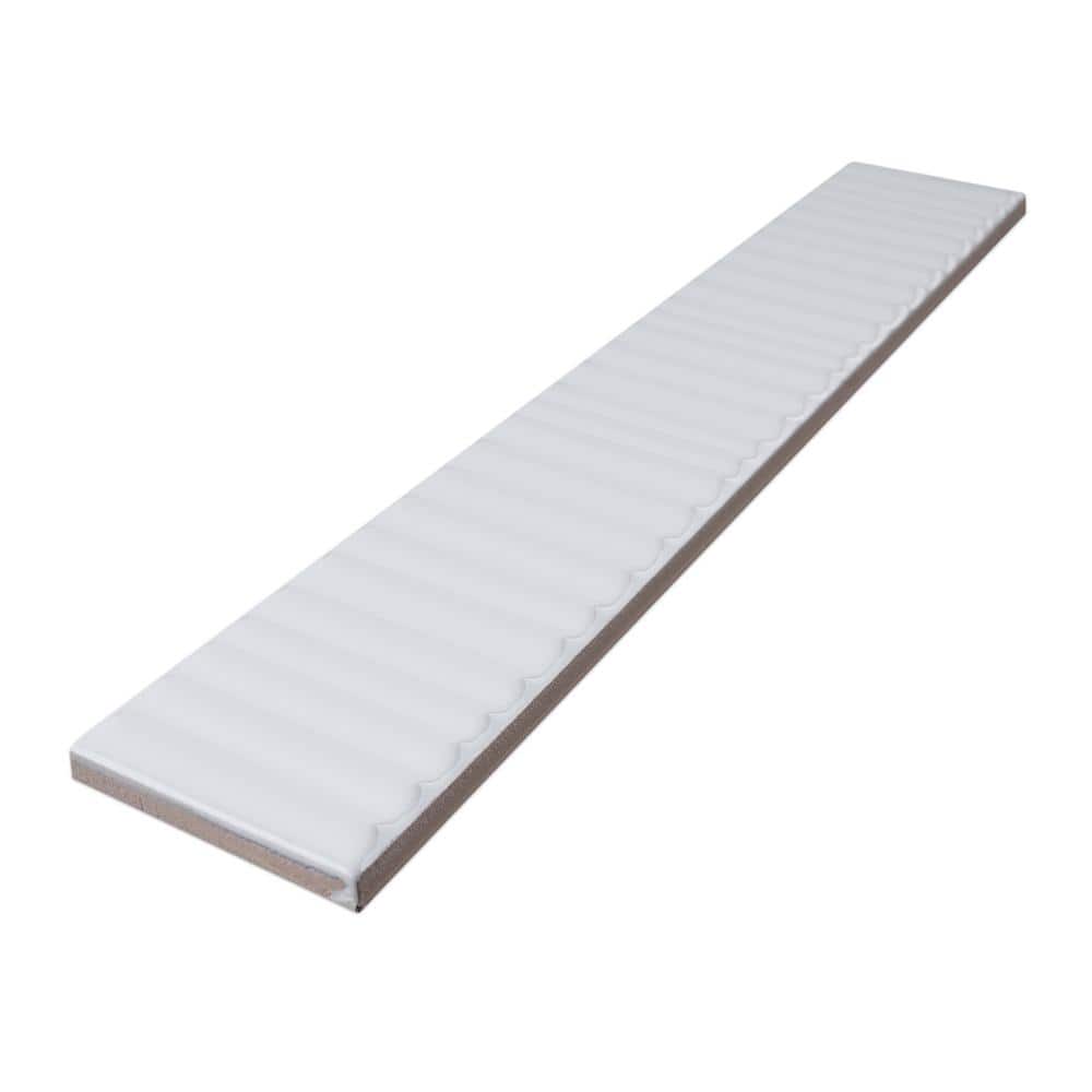Nova White Glossy Ceramic Subway Wall Tile, 2x12
