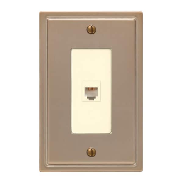 AMERELLE Moderne 1 Gang Phone Steel Wall Plate - Brushed Bronze