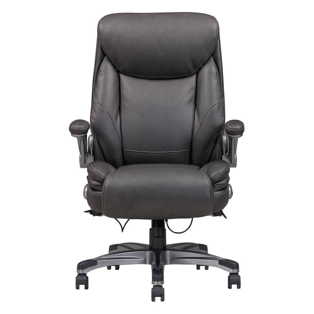 Gray High Back Executive Swivel Office Chair with Adjustable Arms