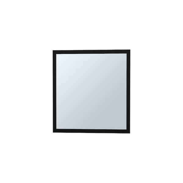 19.7 in. W x 5.7 in. D x 21.1 in. H Black Wall Mount Bathroom Storage Cabinet with Mirror and 4-Shelves