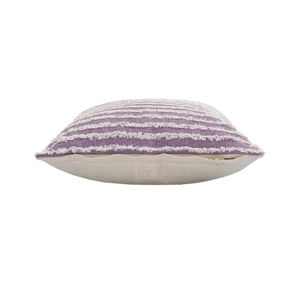 Linen-blend Cushion Cover - Purple - Home All