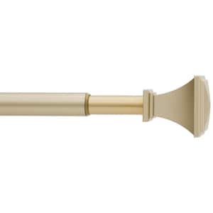 48 in. - 84 in. Telescoping 5/8 in. Single Curtain Rod Kit in Champagne Gold with Trumpet Square Finials