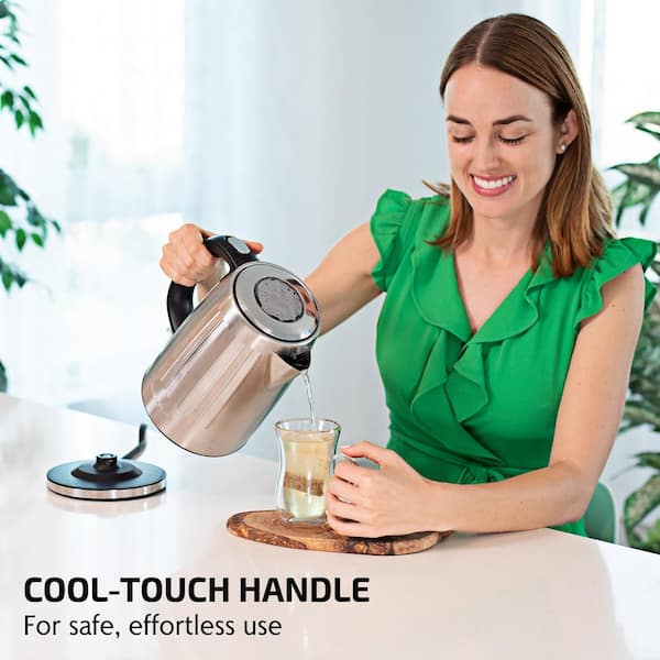 Ovente Stainless Steel Electric Kettle with Touch Screen Control