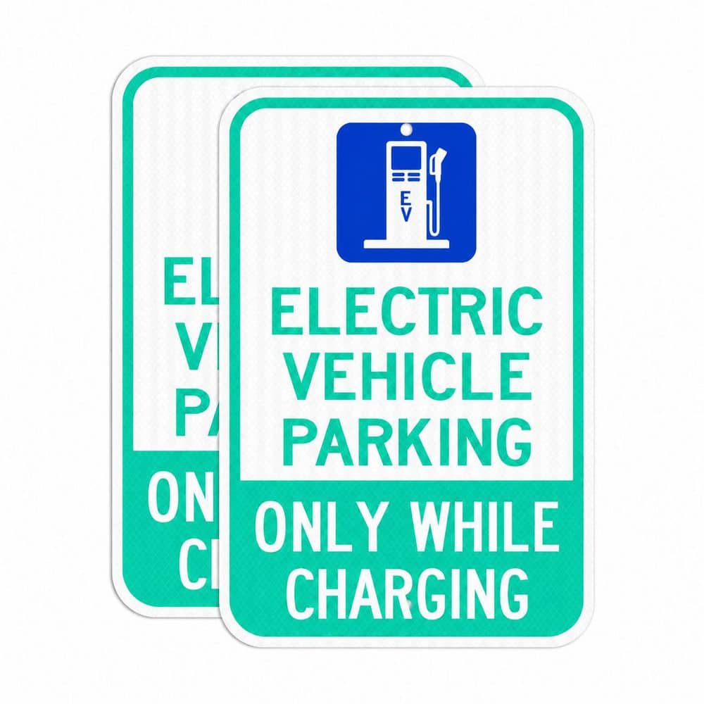 2 Pack 18 x 12 in. Engineer Grade Reflective Sheeting Rust Free Aluminum Electric Vehicle Parking Sign Only price history on PriceWatchPro