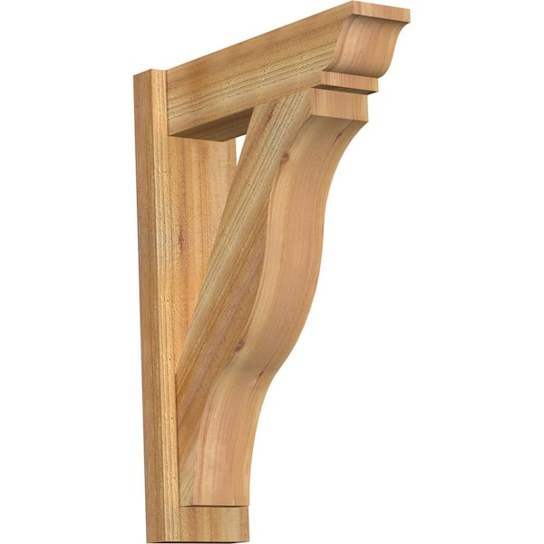Ekena Millwork 6 in. x 28 in. x 20 in. Western Red Cedar Fuston Traditional Rough Sawn Outlooker