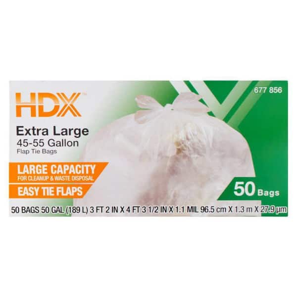 HDX 50 Gal. Clear Extra Large Trash Bags (100-Count) HDX50GC100-2PK - The  Home Depot