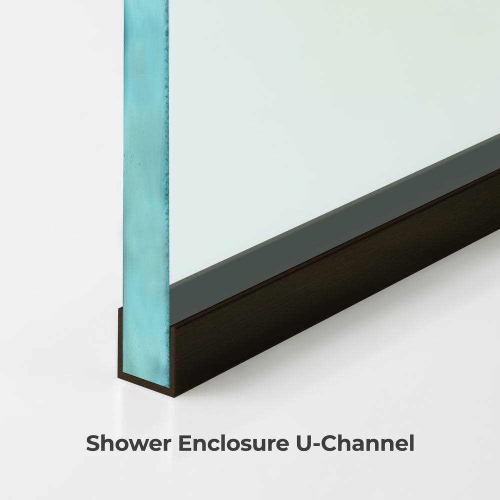Milan 24" x 60" Clear Glass Oil Rubbed Bronze Frameless Shower Screen