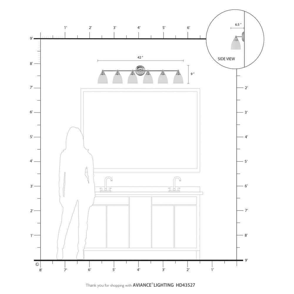 Somerville Brushed Nickel 6-Light Vanity with Satin Opal Glass