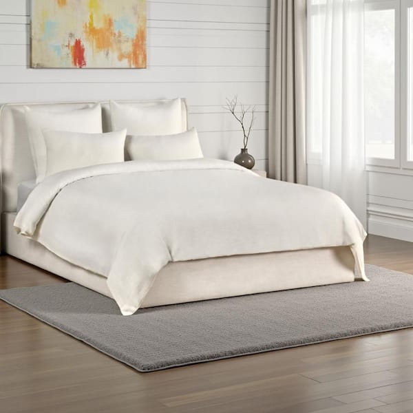 Paula 3-Piece Ivory Extra Soft Stone Washed Hemp Cotton Blend Queen Duvet Cover Set