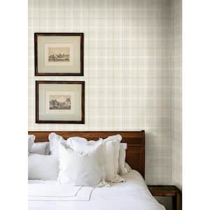 Neutral Tailor Plaid Vinyl Peel and Stick Wallpaper Roll (Covers 31.35 sq. ft.)