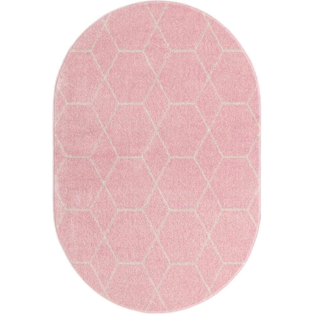 Trellis Frieze Geometric Light Pink 5 ft. x 8 ft. Area Rug price history on PriceWatchPro
