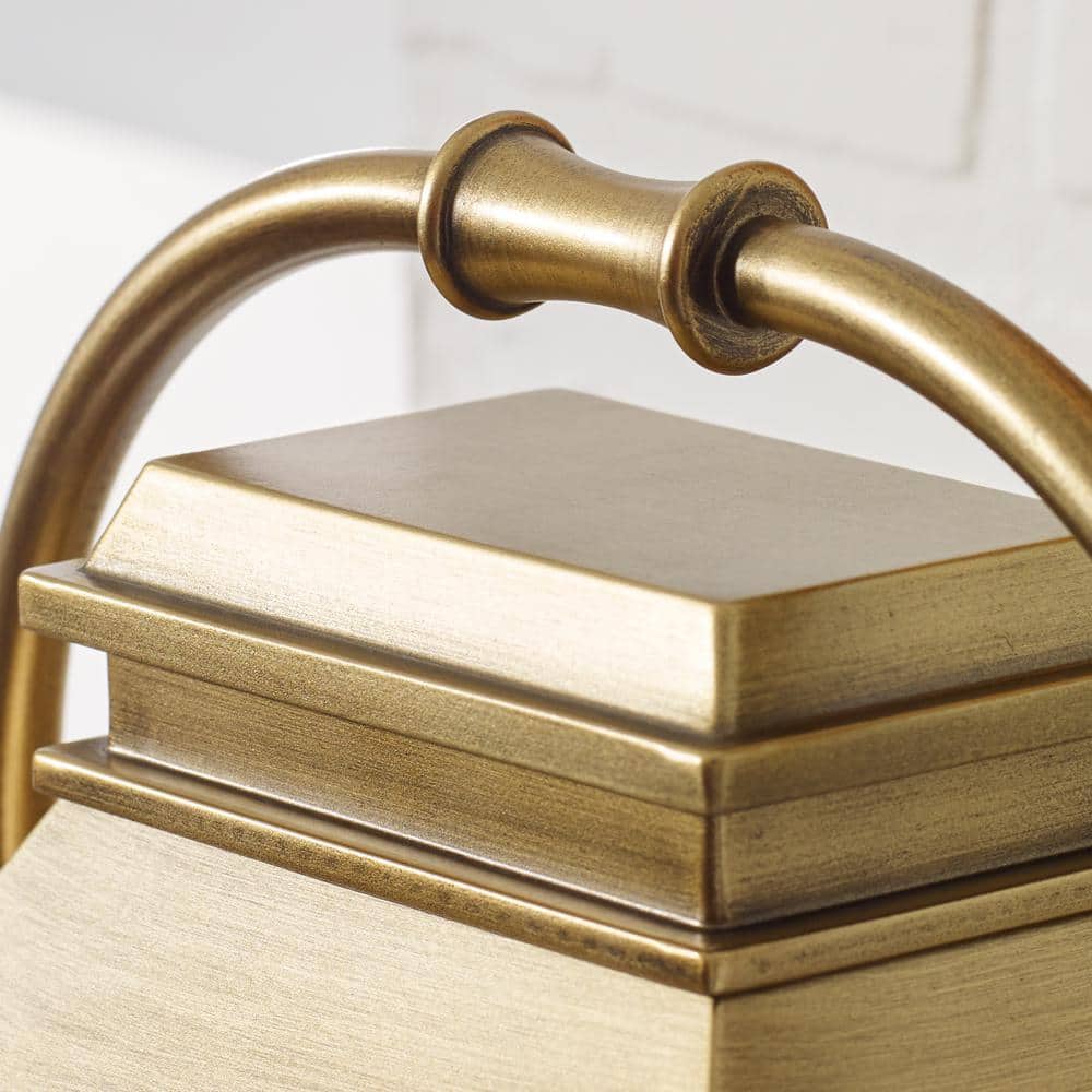 Wellsworth Painted Distressed Brass 3-Light Rectangular Lantern Sconce