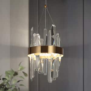 Tadonipkeseismo 2-Light Integrated LED Plating Brass Chandelier with Crystals
