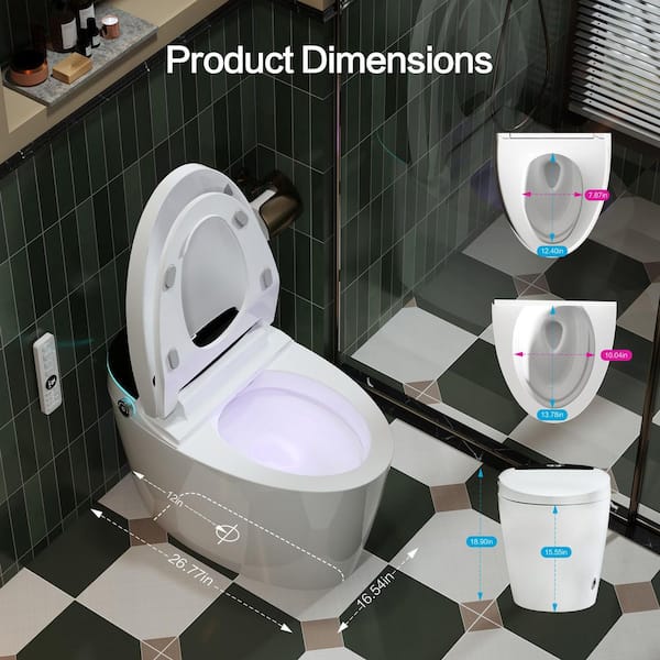 yulika DJ-951E Elongated Smart Bidet Toilet with Heated Seat and Auto Flush
