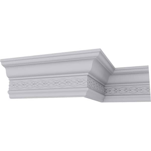 Ekena Millwork SAMPLE - 2-3/8 in. x 12 in. x 4-1/8 in. Polyurethane Robin Crown Moulding