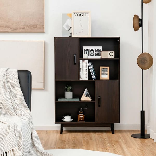 Sideboard Storage Cabinet Bookshelf Cupboard w/Door Shelf Espresso