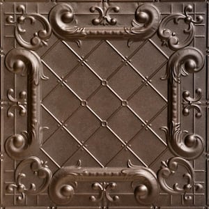 Romeo, Romeo Bronze 2 ft. x 2 ft. Decorative Tin Style Lay-in Ceiling Tile (48 sq. ft./Case)
