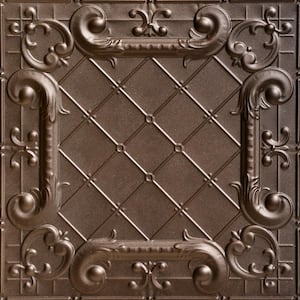 Romeo, Romeo Bronze 2 ft. x 2 ft. Decorative Nail Up Tin Ceiling Tile (24 sq. ft. /Case)