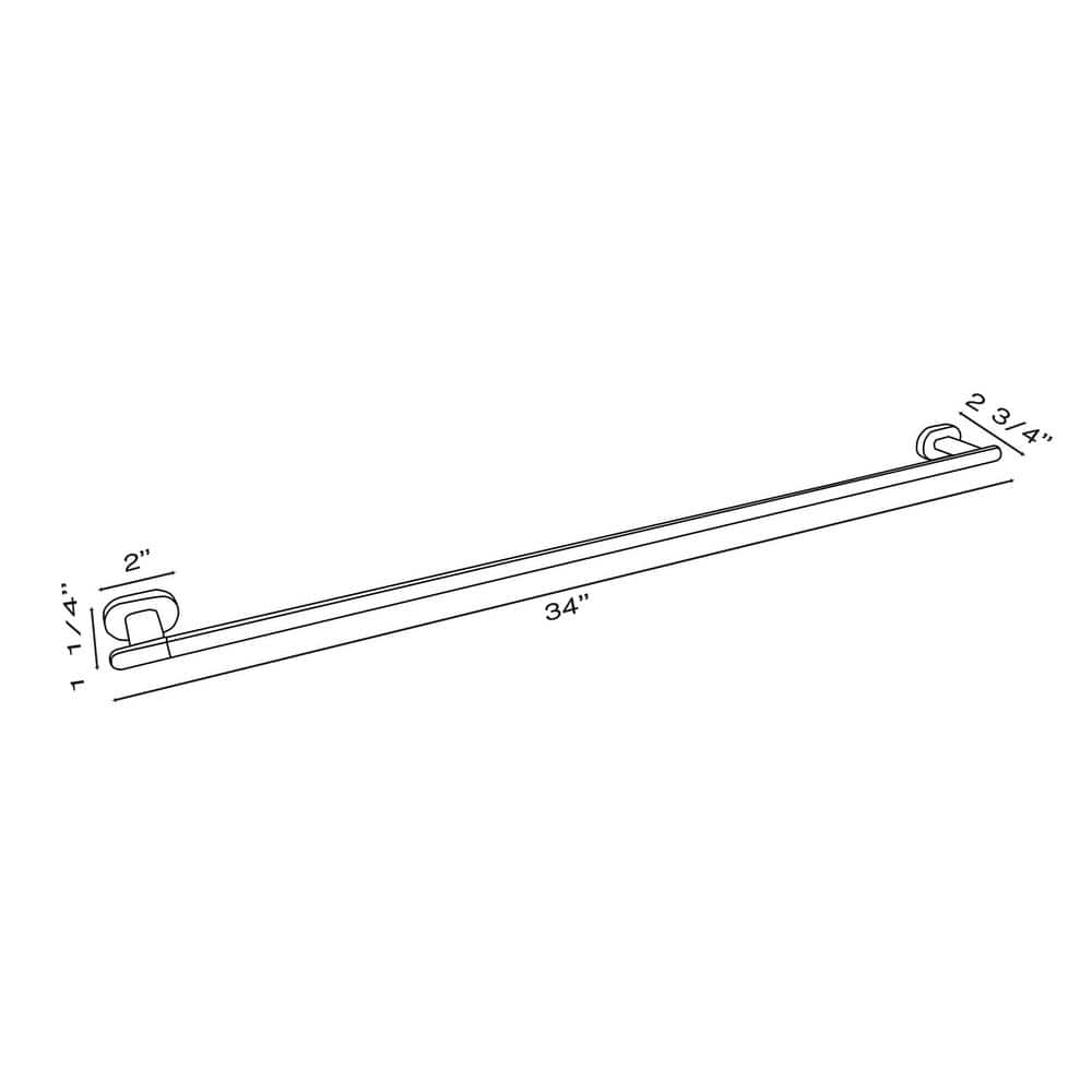 Moscow 34'' Polished Nickel Wall Mounted Towel Bar