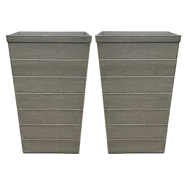 w.pcoco 様 junglerelief gray Emsco 22 in. Tall Accent Planter, Tapered Resin Planter in