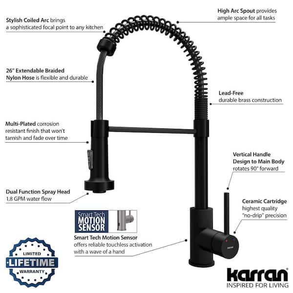 Karran Loxton Single Handle Touchless Pull-Down Sprayer Kitchen
