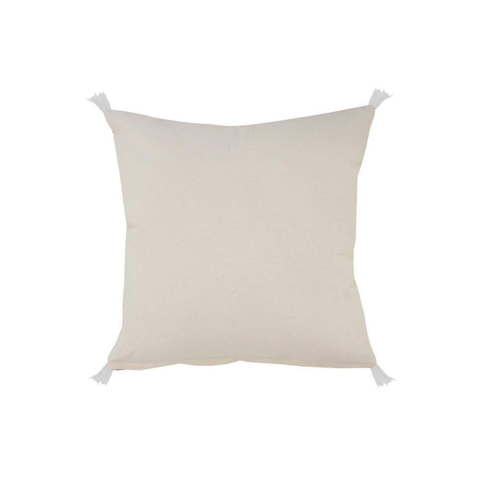 Gray and White Braided Geometric Square Throw Pillow