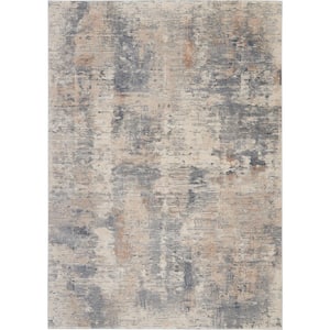 Rustic Textures Beige/Grey 8 ft. x 11 ft. Abstract Contemporary Area Rug