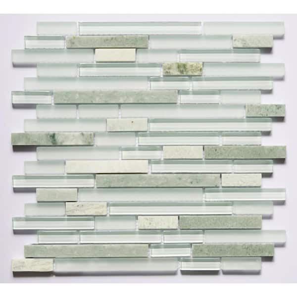 ABOLOS Classic Design Irish Cream Linear Mosaic 12 in. x 12 in. Glass