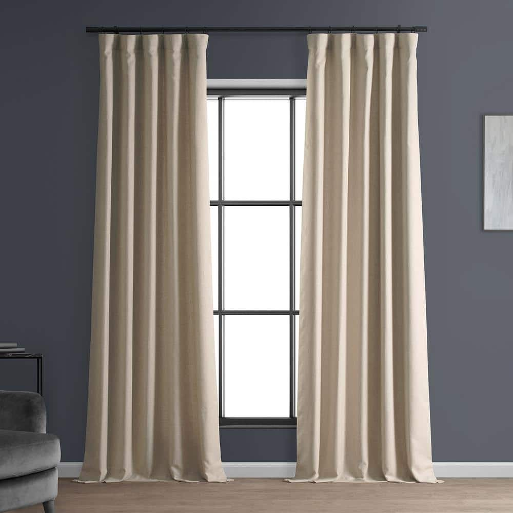 Exclusive Fabrics & Furnishings Sepia Beige Solid Rod Pocket Room Darkening  Curtain - 50 in. W x 84 in. L (1 Panel) FLCHFM2012384 - The Home Depot