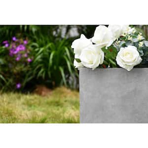 10 in. Natural Concrete Square Lightweight Modern Indoor/Outdoor Planter Pot