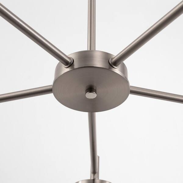 YANSUN 5-Light Nickel Pendant Light with Clear Glass Shades