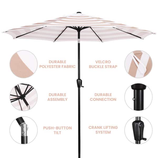 Sun-Ray 9 ft. Round 8-Rib Steel Market Patio Umbrella in Sun-Ray 9 ft. Round 8-Rib Steel Market Patio Umbrella in