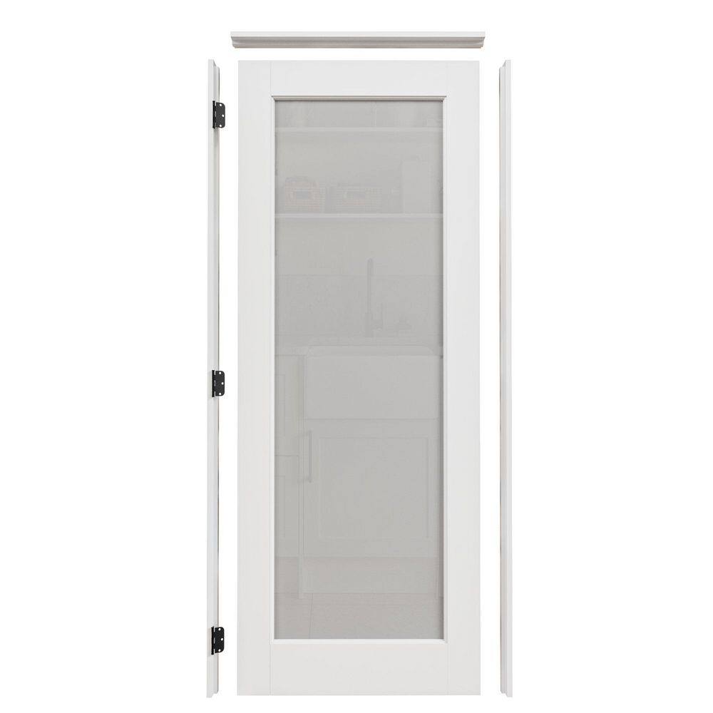 Assembly Required 32 in. x 80 in. 1-Lite Frosted Glass Right-Handed White Wood Interior Door Kit w/Separate Jamb price history on PriceWatchPro